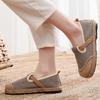 Fashion Women Striped Linen Canvas Flat Shoes Vegan Hemp Comfortable Ladies Casual Espadrilles Loafers Grey Blue 2024