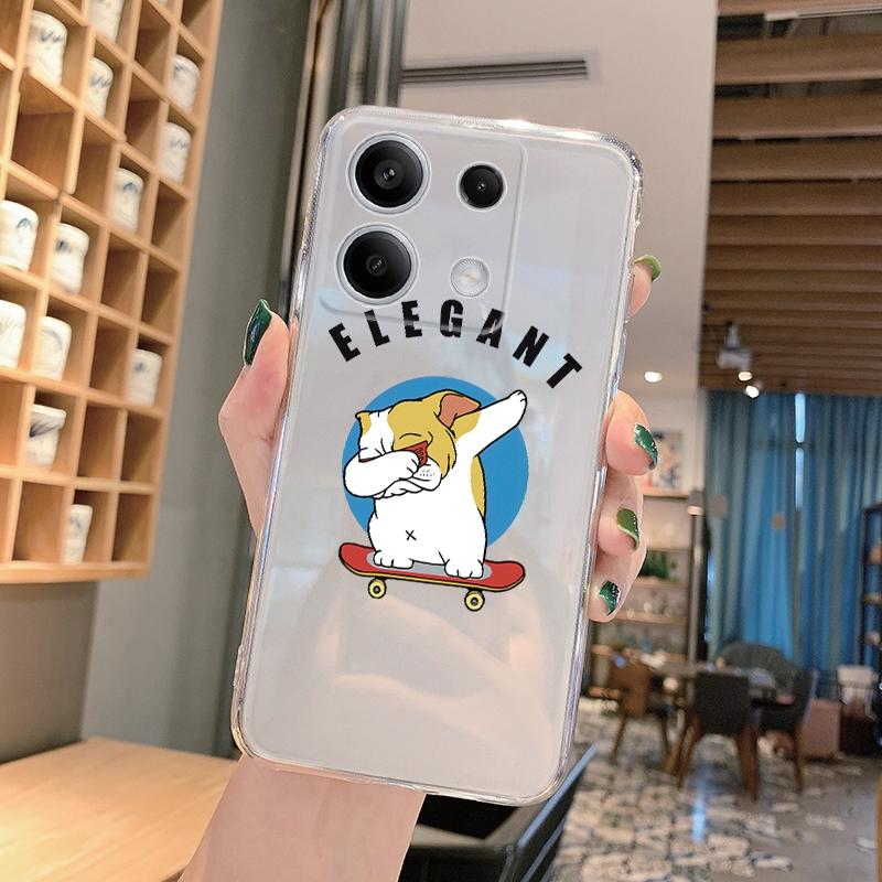 Silikonové pouzdro s vtipným kresleným vzorem pro Xiaomi Redmi Note 13 Pro Poco C65 Samsung A55 A35 M35 iPhone Ochranný kryt s nárazy