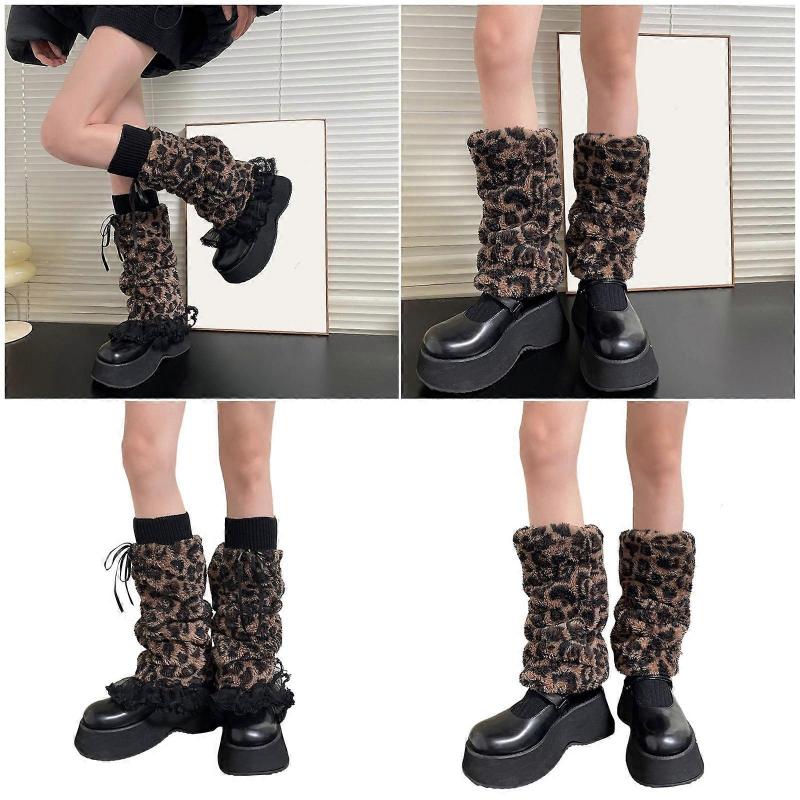 Dam Pälsig Festdräkt Varm Fuskpäls Luddiga Långa Stövelskor Manschetter Skydd Benvärmare/Stövelärmar/Stövelöverdrag SS2