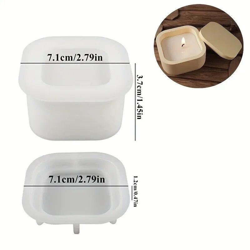 1set DIY Candle Jar Silicone Mold with Lid - Aroma Wax Jar Making Mold for Resin, Concrete, Gypsum - Mold for Home Crafts
