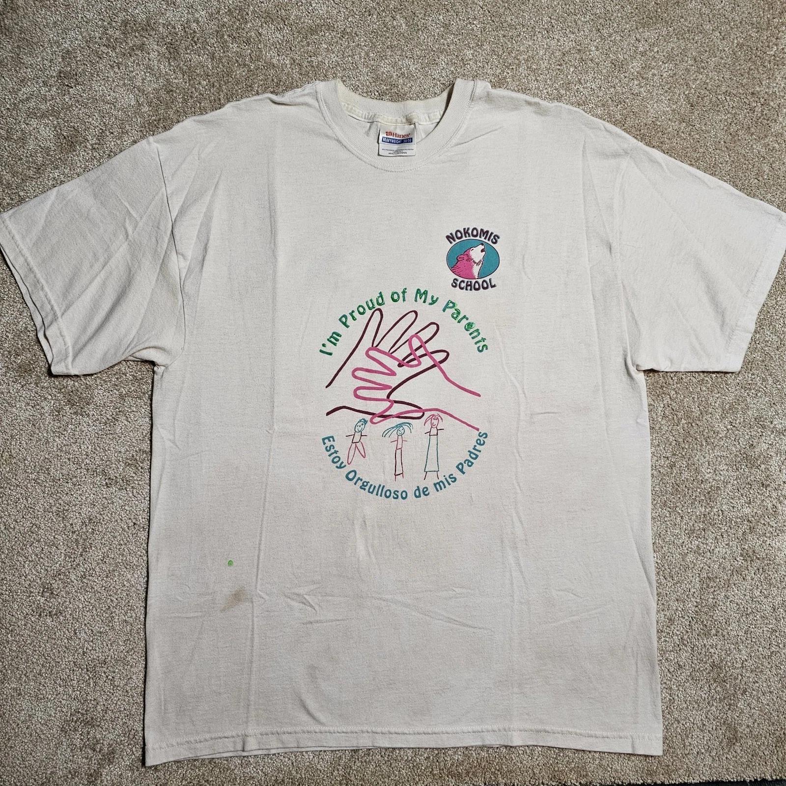 

Vintage Y2k Nokomis School Proud Parents T-shirt Mens L Grunge Teacher Ironic 4XL