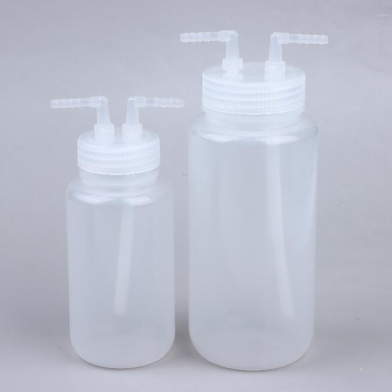 250ml/500ml Wash Bottle, Polyethylene PP Transparent Plastic Gas Washing Cylinder,for Dispensing Liquid Labs