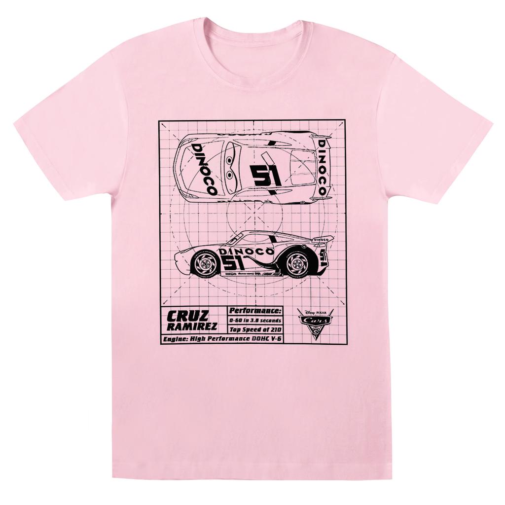 Disney Girls Cars Cruz Ramirez Blueprint Cotton T-Shirt