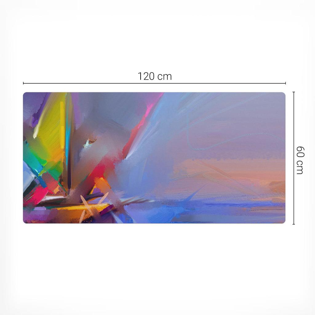 Mata Winylowa Na Biurko Z Nadrukiem Abstrakcyjne Pociągnięcia 120X60 Cm