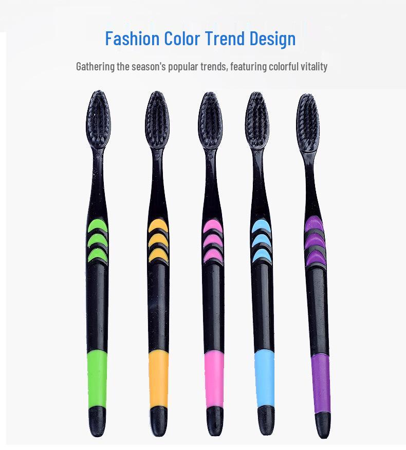 5-Piece Adult Bamboo Toothbrush Set with Soft Charcoal Bristles - Special Offer, Popular Style