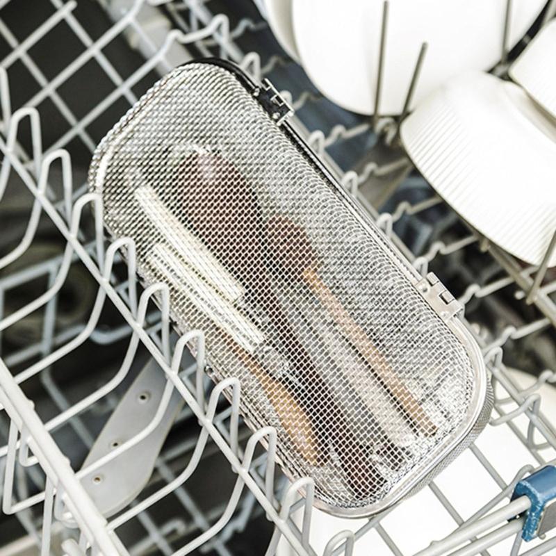 Silverware Basket Set for Dishwasher, 304 Stainless Steel Open-Grid Baskets with Rounded Shape for Grouping Forks, Spoons, Chopsticks and Small Pieces