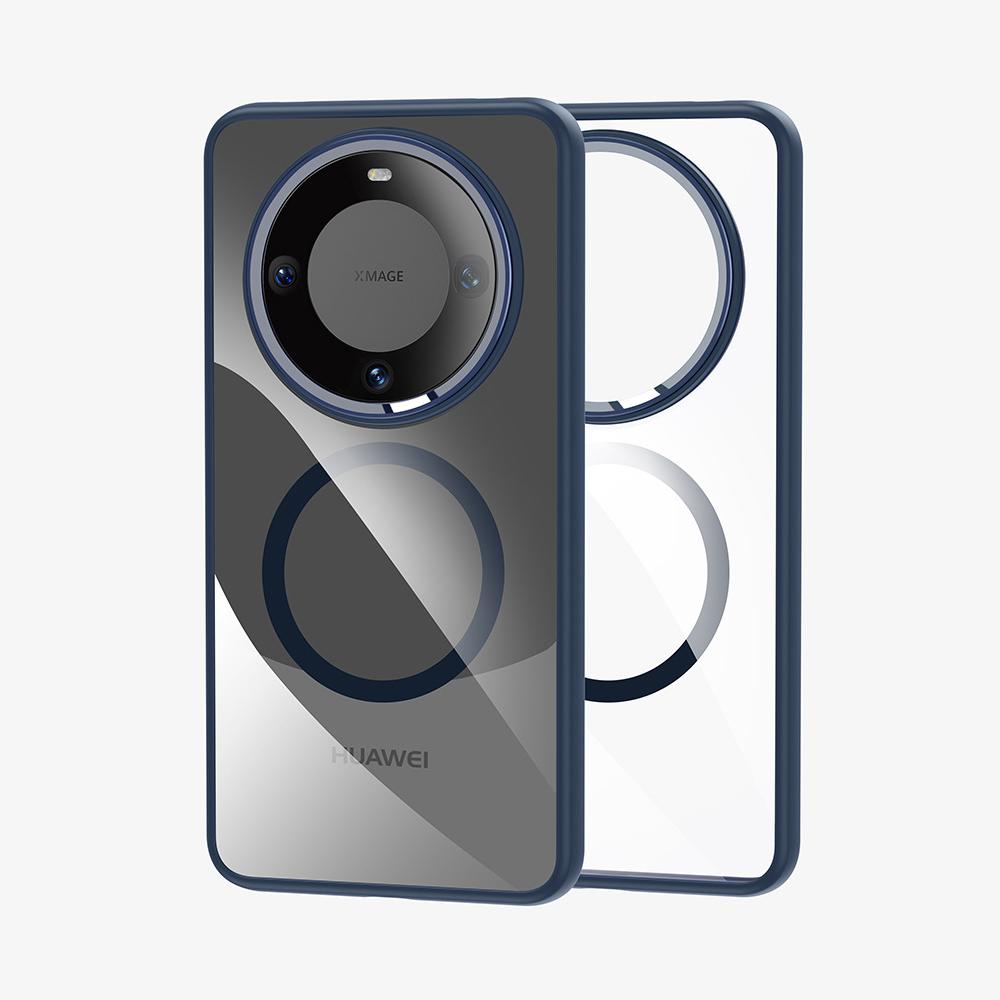

For Huawei Mate 60 70 Pro Plus Case Magsafe Super Clear Transparent Metal Shinny Lens Protection Grip Bumper Case Cover Pc + tpu&Huawei Mate 60 Pro