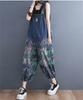 Mouhoukyo Denim Loose Cropped Sizes Women's Overalls, Wide-Leg Pants, Jeans, Fit, Printed, Length, Casual, Flattering, M-2XL, Spring/Autumn (Color