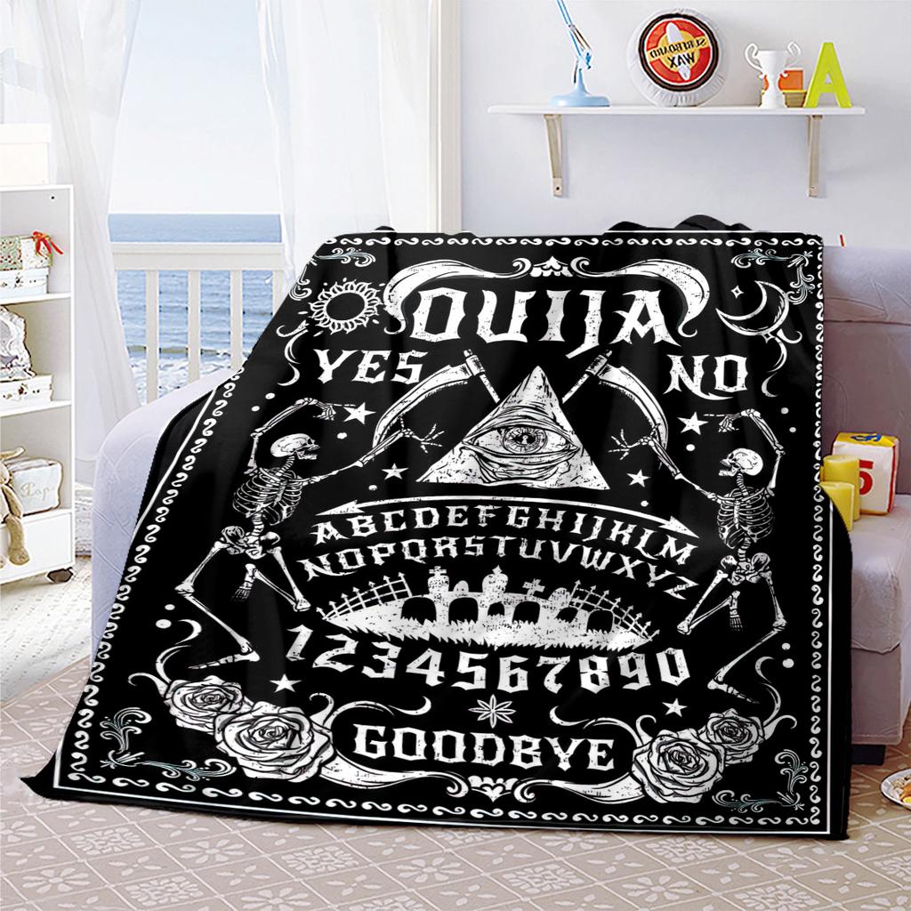 1PC Spirit Board Ouija Print Plush Blanket Perfect All Seasons Soft Comfortable Sofa Office Travel Festive Gift