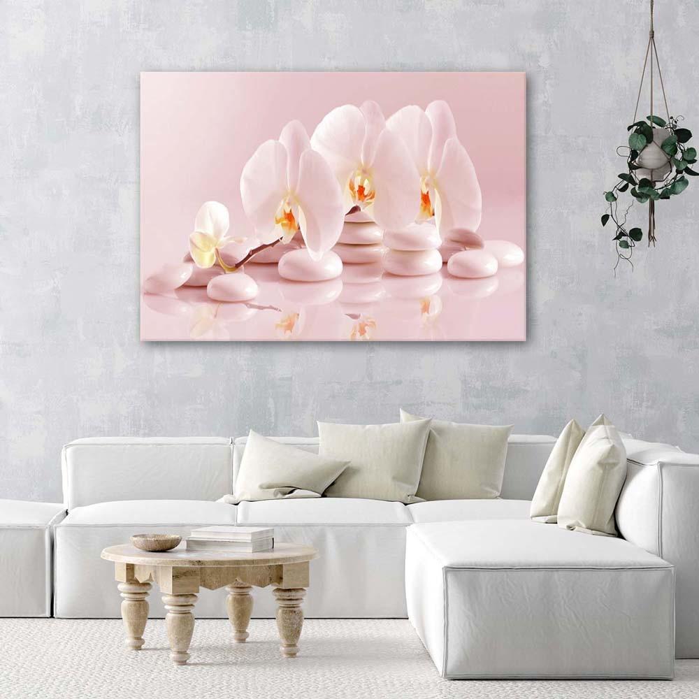 Canvas print, Zen orchids in powder pink