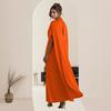 Damen Figurbetontes Taillenbetonendes Knopf-Schal-Kleid mit Rundhalsausschnitt