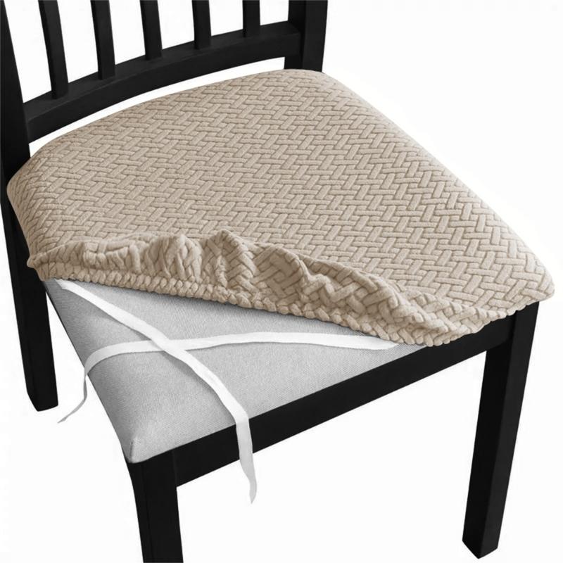 Elegant Jacquard Stretchable Stool Chair Cover Elegant Seats Slipcover for Kitchen and Banquets Seating
