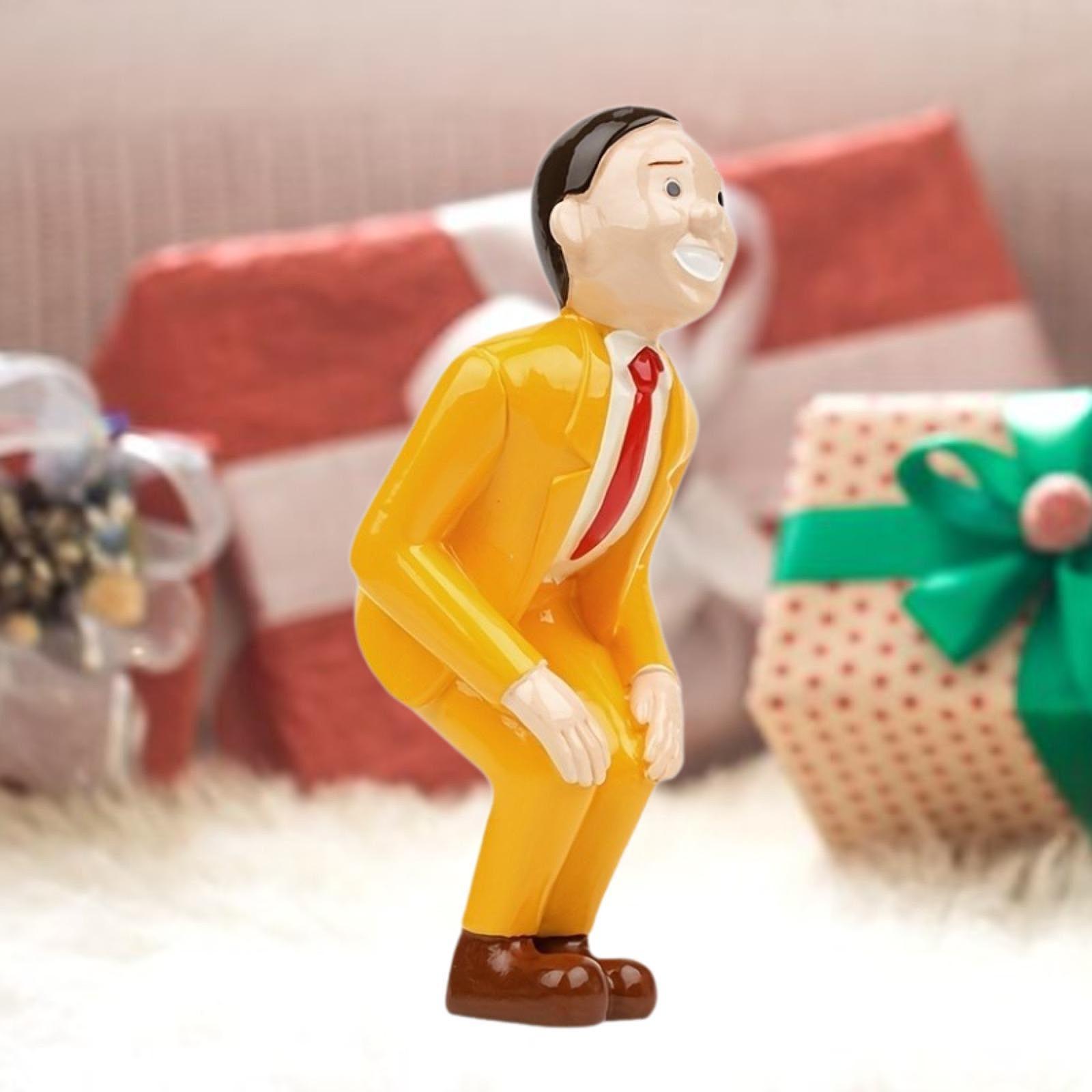 Забавная статуэтка персонажа, полимерное украшение, подарок на день рождения, абстрактная мужская скульптура для