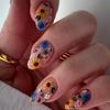 New small fresh ins wind colored sunflower sticker hot-selling Japanese cartoon decoration nail sticker nail sticker