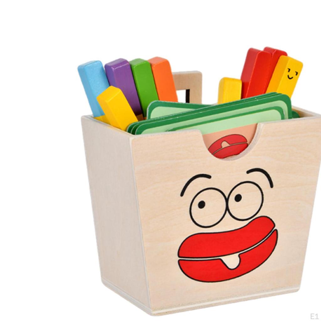 Food Stacker Toy Color Recognition Children Wooden Puzzle Wood Game for Birthday Gift