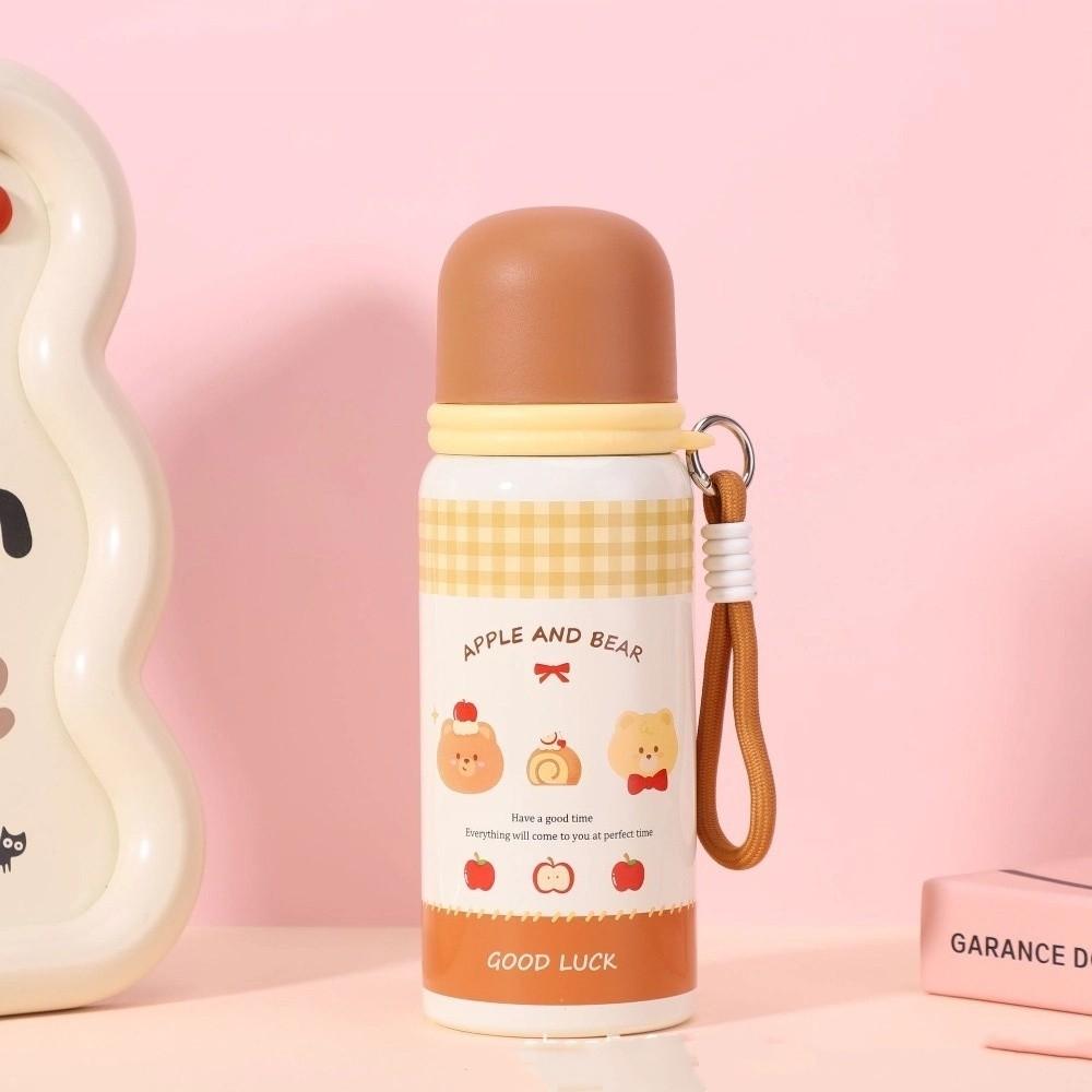 

600ML Cute Cartoon Thermal Cup Portable Stainless Steel Insulated Thermal Cup Large Capacity Fall Prevention 600ML кавовий