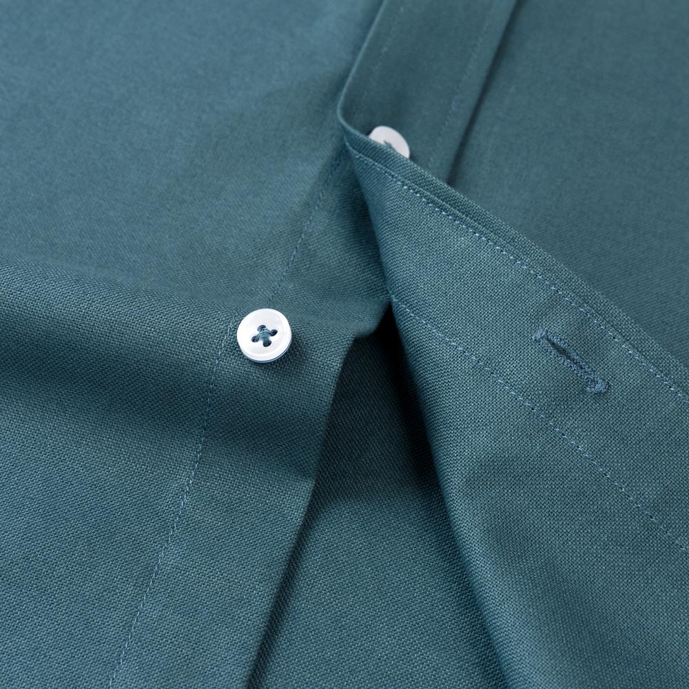 Men's Solid Oxford Long Sleeve Dress Shirts Patch Chest Pocket Regular Fit Spring Fall Smart Casual Button Down Shirts