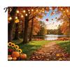 Pumpkin Scarecrow Wall Decor 70 x 45 Inch Fall Backdrop, Autumn Harvest Gnome Family Gathering Celebration Photography Background, Thanksgiving Banner