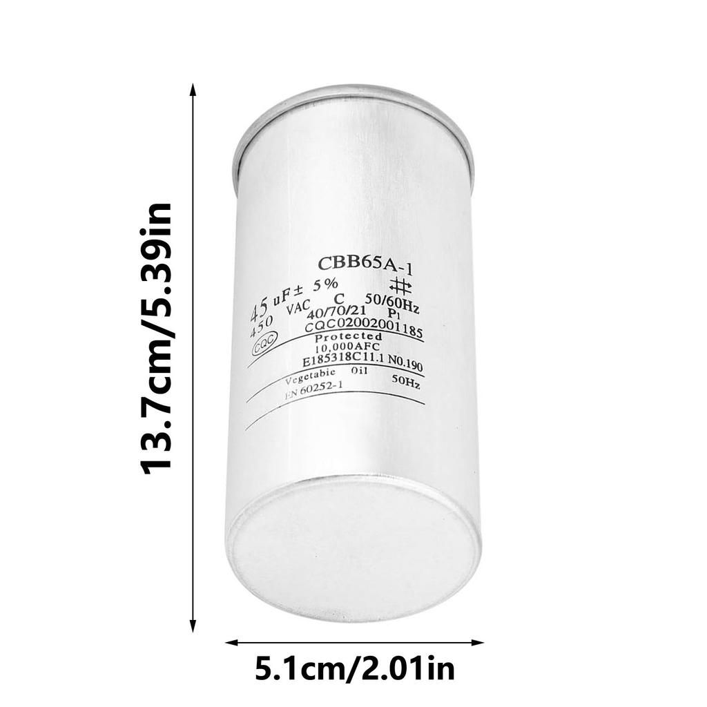 Multifunktionaler Klimaanlagenkondensator 450V 45uF Klimaanlagen-Reparaturteil Großartig für den professionellen und eigenen Gebrauch