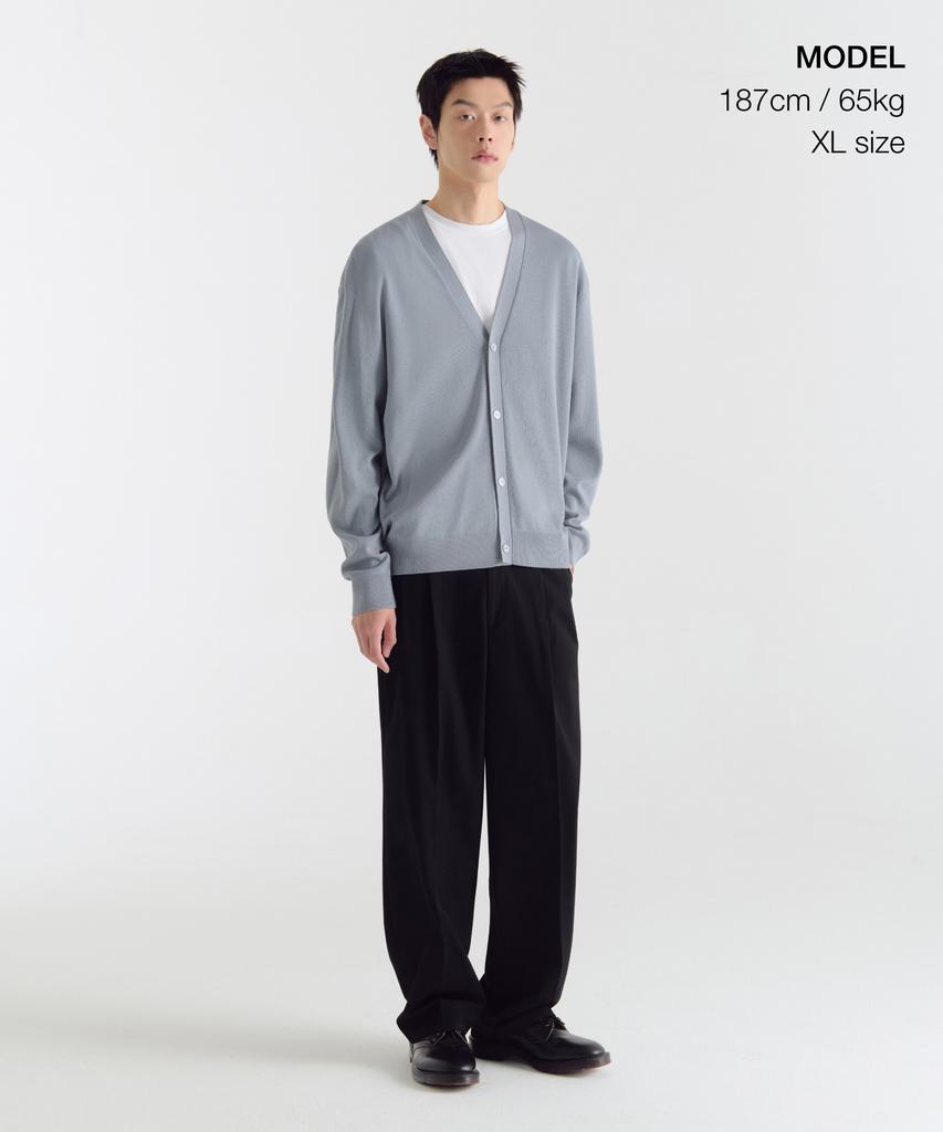 Musinsa Standard Cotton Tencel Essential Cardigan [Blue Gray]