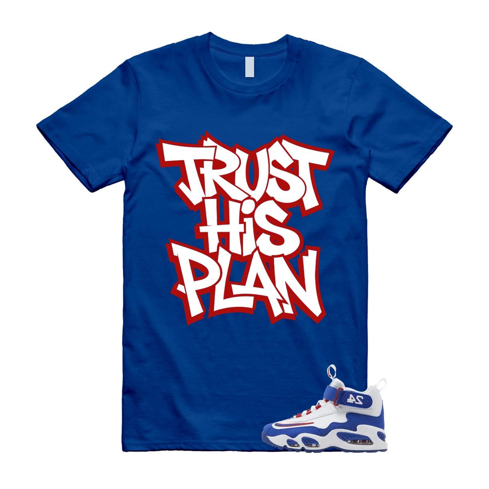 Air Griffey Max 1 USA White Blue Red T Shirt Match PLAN 2XL