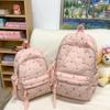 Korean-style Large Capacity Backpack with Cute Bow Embroidery for Female College Students