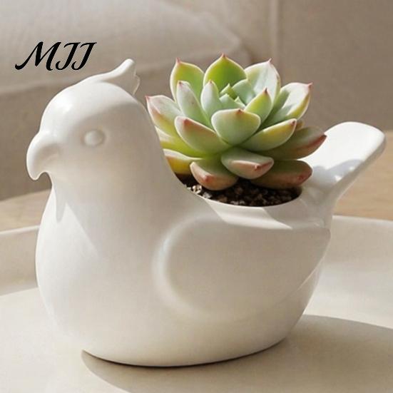 Solid Color Flower Pot Bird Shape Flowerpot, Handheld Size Durable PLA Pot, Healing Small Indoor Plant Container 3D Printed Creative Planter,