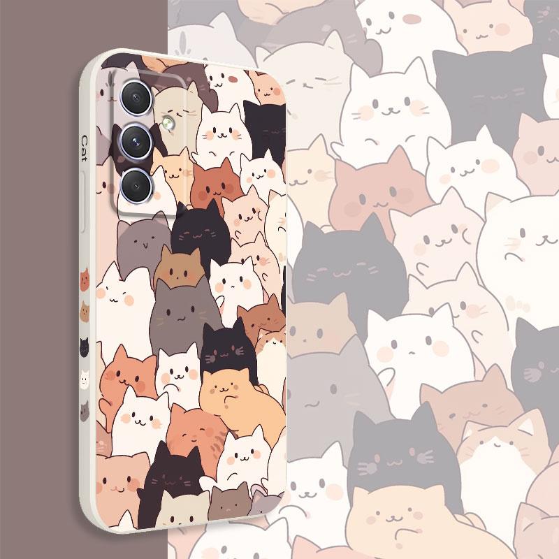 Stapelkatze Handyhülle Für Samsung Galaxy A37 A57 Flüssigsilikon Hülle