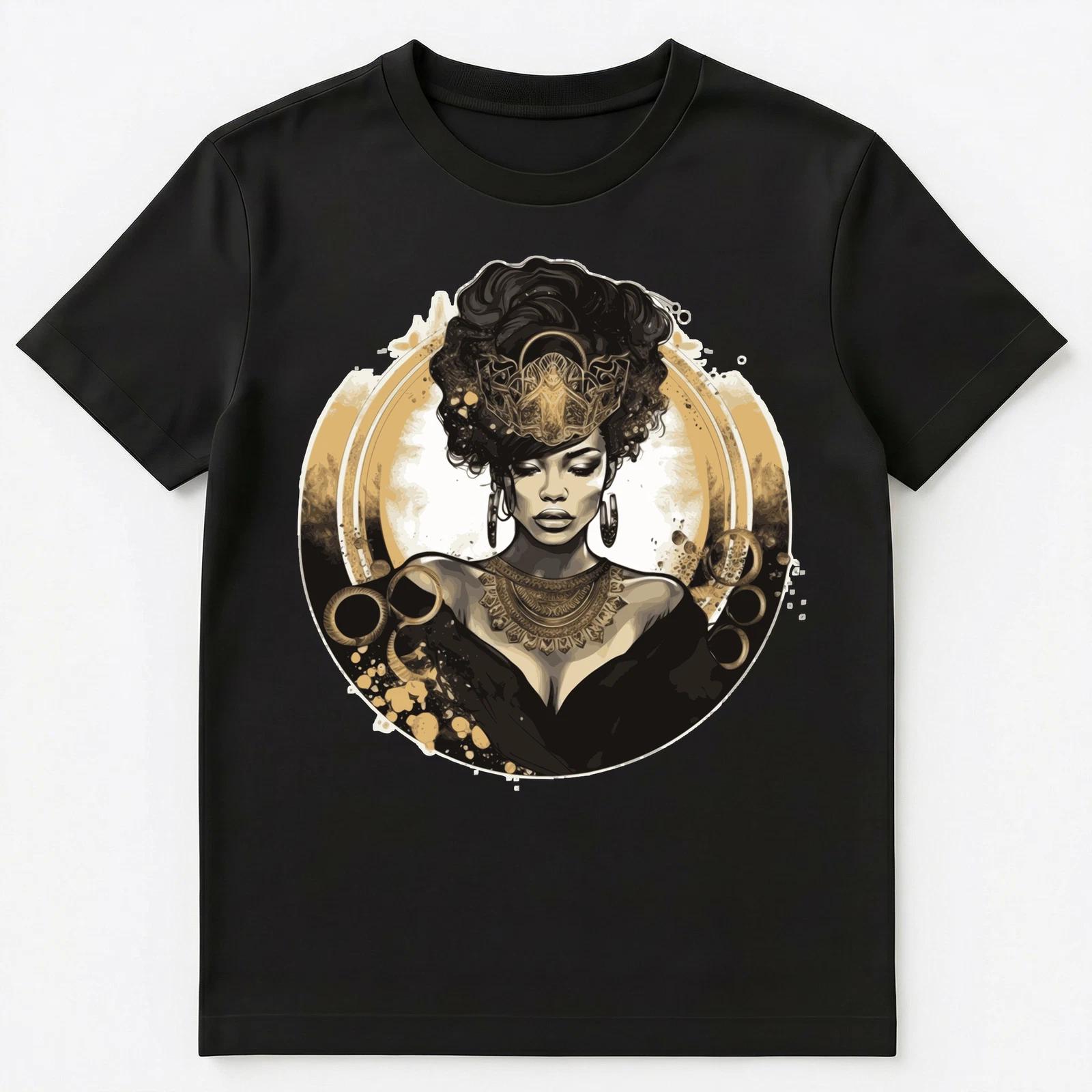 

Black Queen Wearing A Crown Unisex T-Shirt 3XL