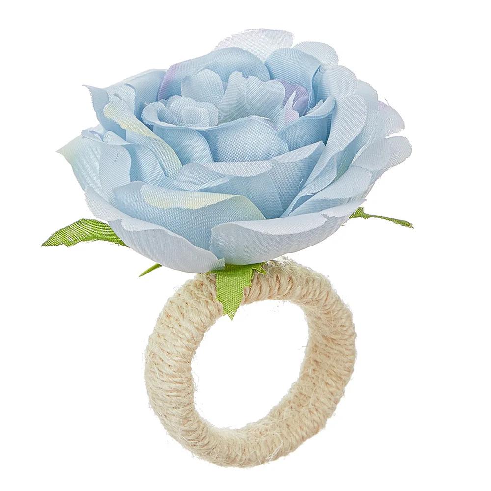 2 Pcs Flower Napkin Rings Rose/Peony Napkin Holder Handicraft Flower Napkin Rings Wedding Table Decoration for Birthday Party