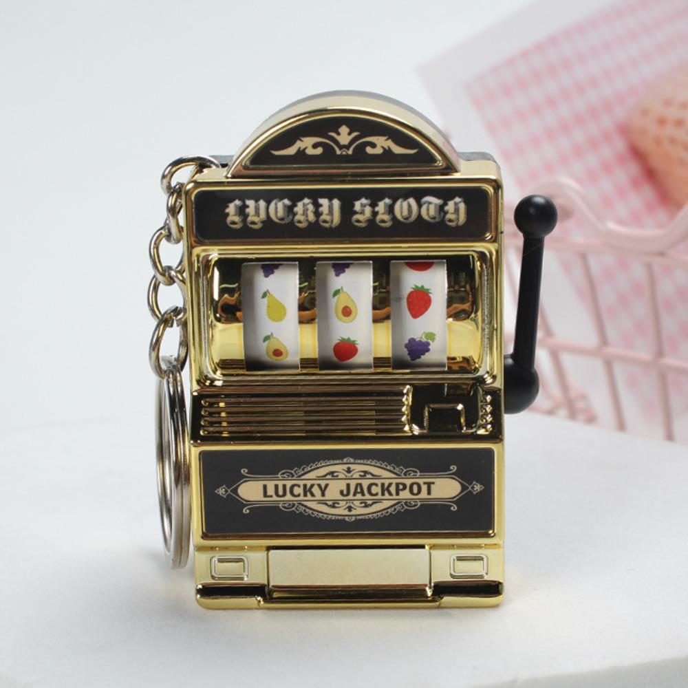 Simple Fashion Trend Keychain Toy Fruit Machine Slot Machine Keychain Personalized Creative Car Pendant Key Ring GiftAccessories