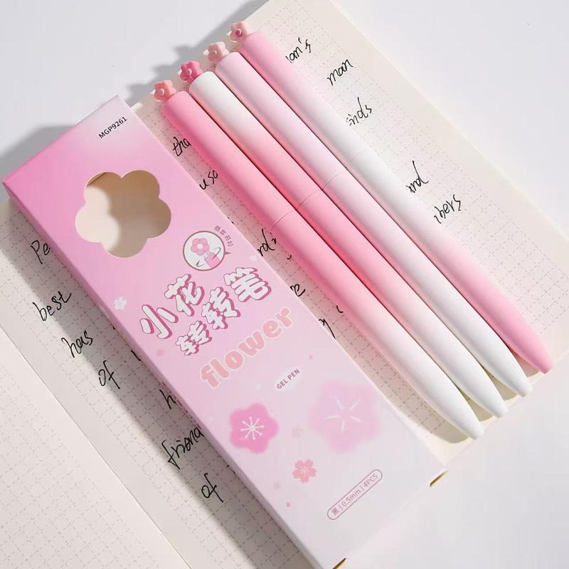 Kawai Rotary Pen Ins Pink Rotating Neutral High Value Quick Drying Brush Question Student 0.5ST Black Fountain Stationery Lovely