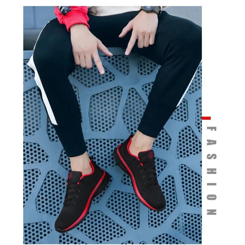 Men Running Walking Knit Shoe Casual Sneakers Breathable Sports Running Athletic Gym Lightweight Outdoor Women Shoes Size39-47