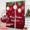 2pcs 2D flat printing Christmas Window Curtains Christmas Background Christmas Gold 100% Polyester Without Electricity Birthday