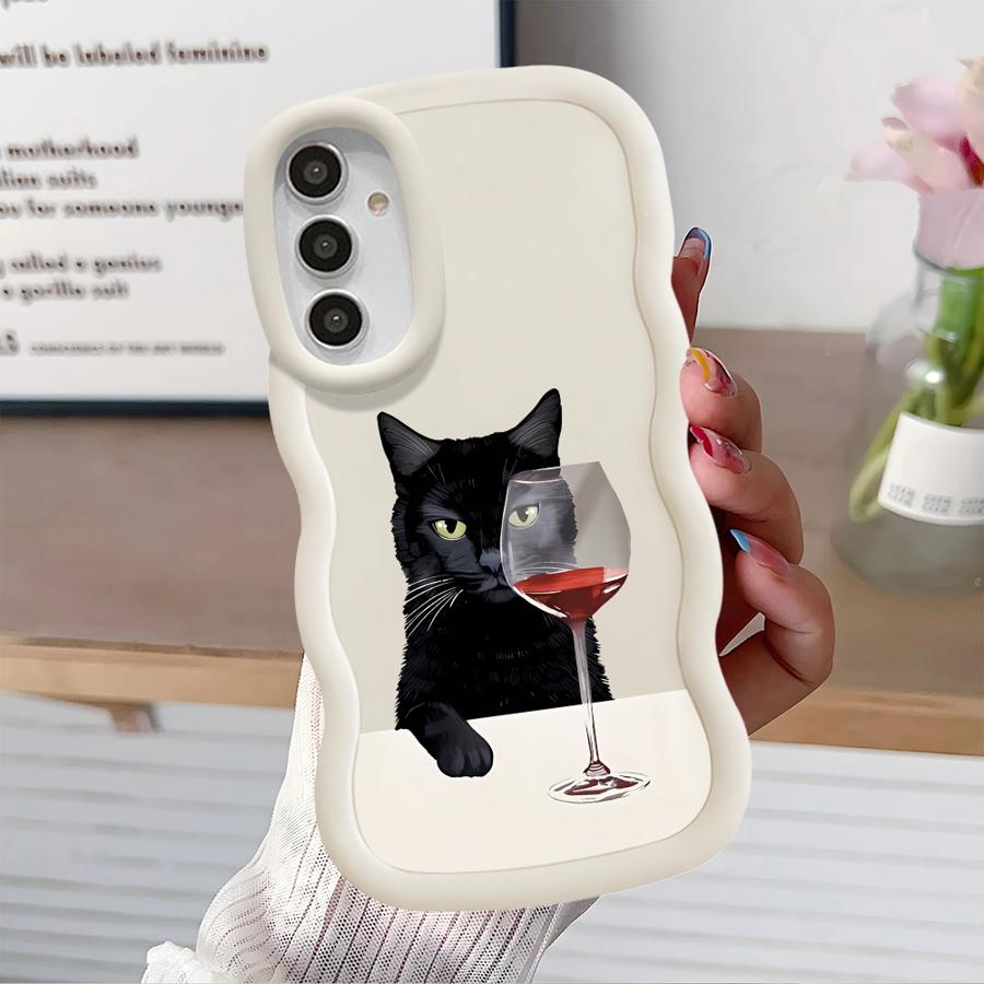 Leicht betrunkene Katze Hülle für Samsung Galaxy A14 A16 A13 A12 A15 A11 A21s A52 Weiche Handyhülle A06 A22 A33 A53 A04 A03 A05 A23