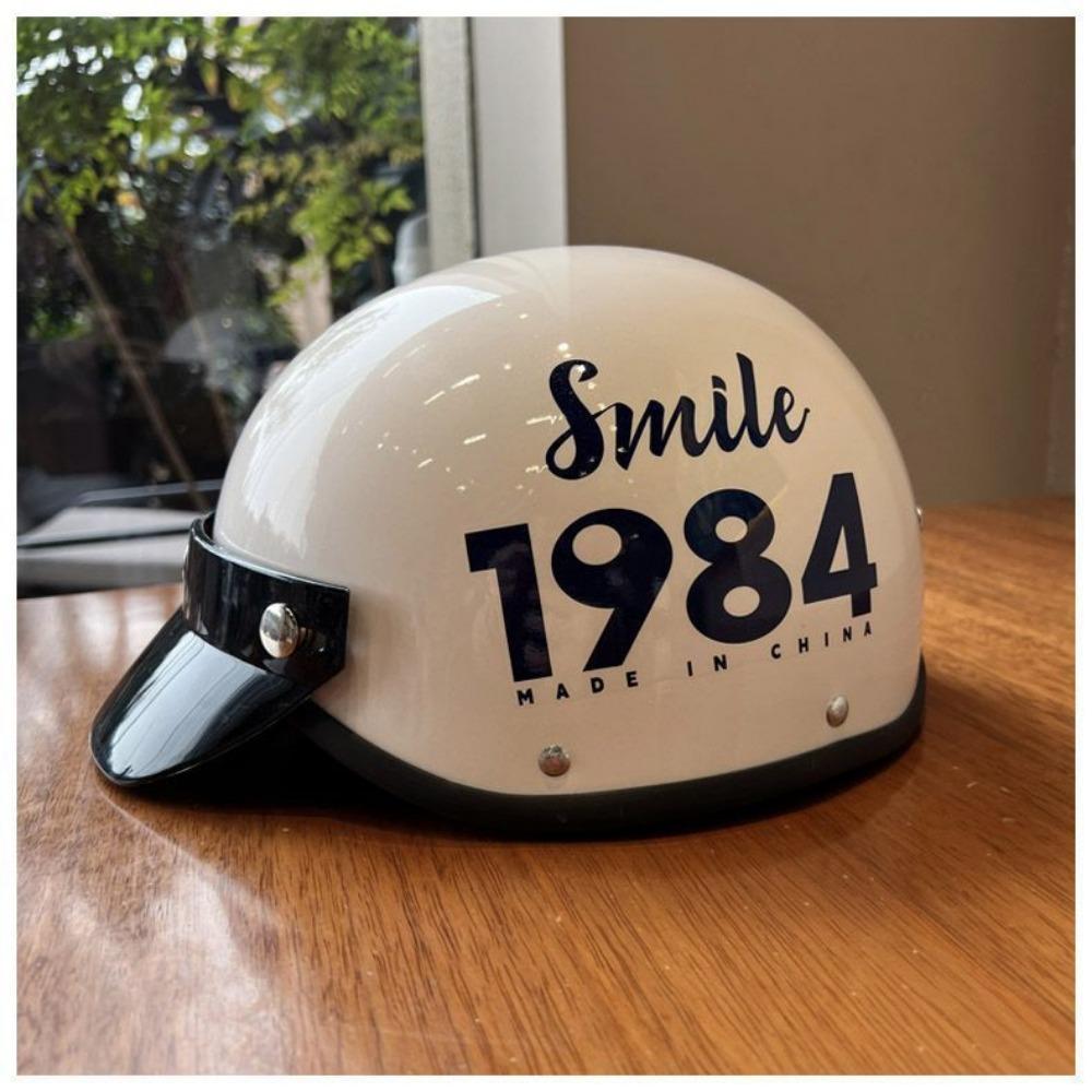 

Harley retro electric car helmet battery motorcycle hat Red letter (3C certification)