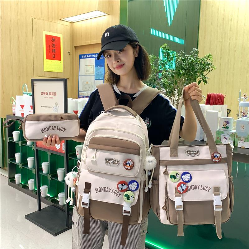 Schoolbag1011 Korean Version of Junior High School Student Schoolbag Winter New Backpack Fashionable Versatile Japanese Large-capacity Backpack Women