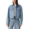 Levis Solid Color Button-Down Loose Fit Drop Shoulder Long Sleeve Denim Jacket Women jackets Blue A9155-0001