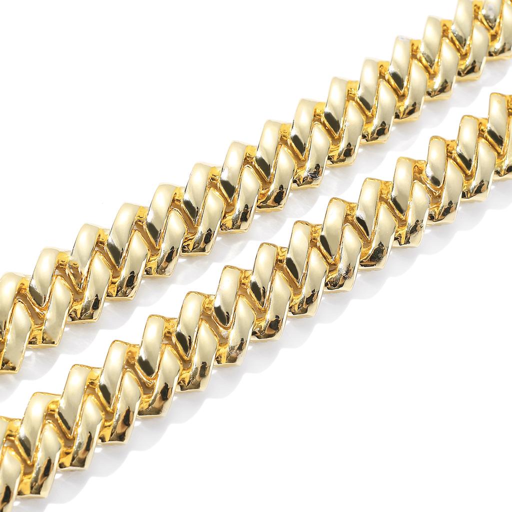 European-American Men's 14mm Zircon Cuban Chain Hip Hop Necklace