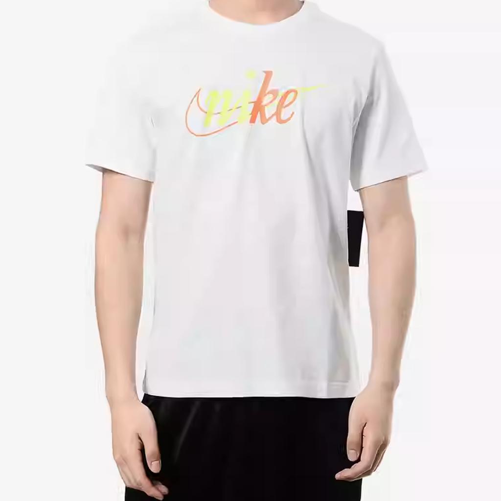 Nike Letter Logo Printed Round Neck Sports Short Sleeve T-Shirt Men T-Shirts White CI1191-100