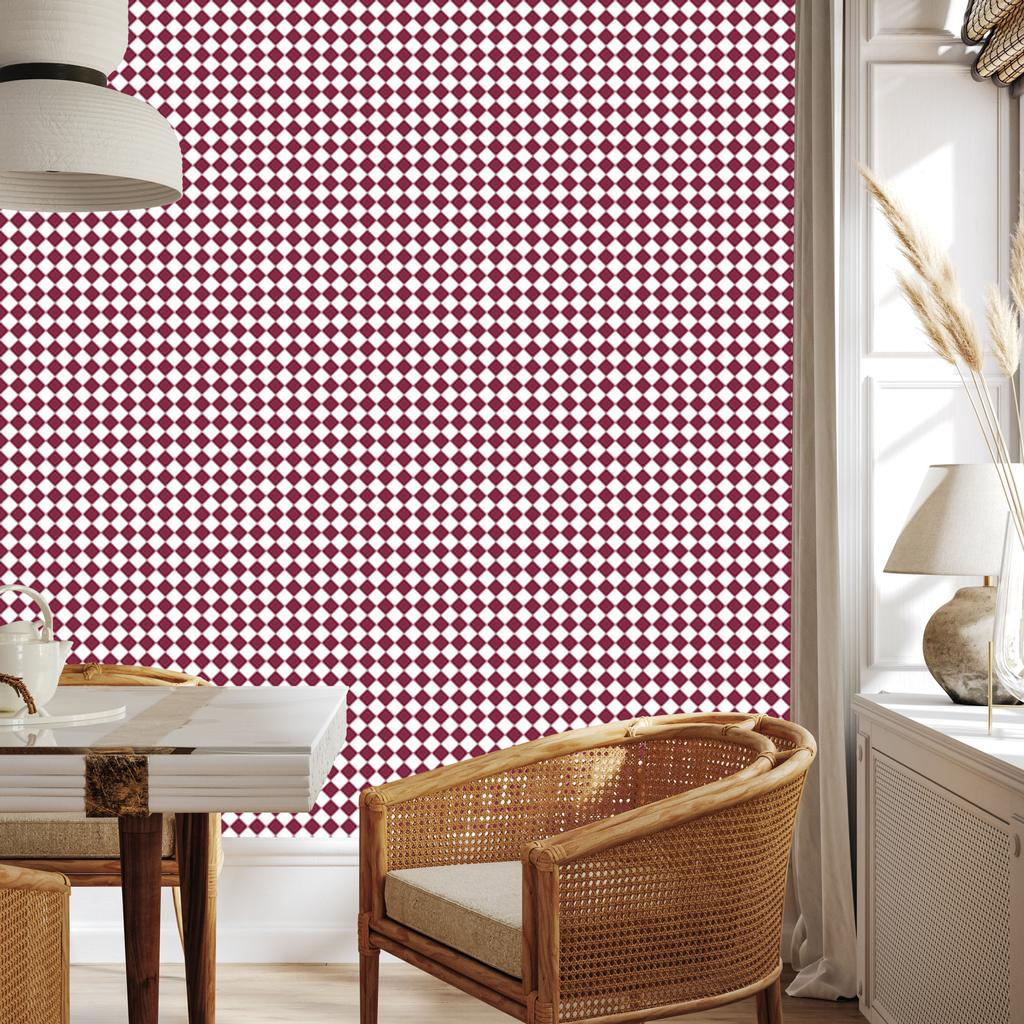 Geometric Pink and White Diamonds Wallpaper for Living Room and Bedroom 50x1000