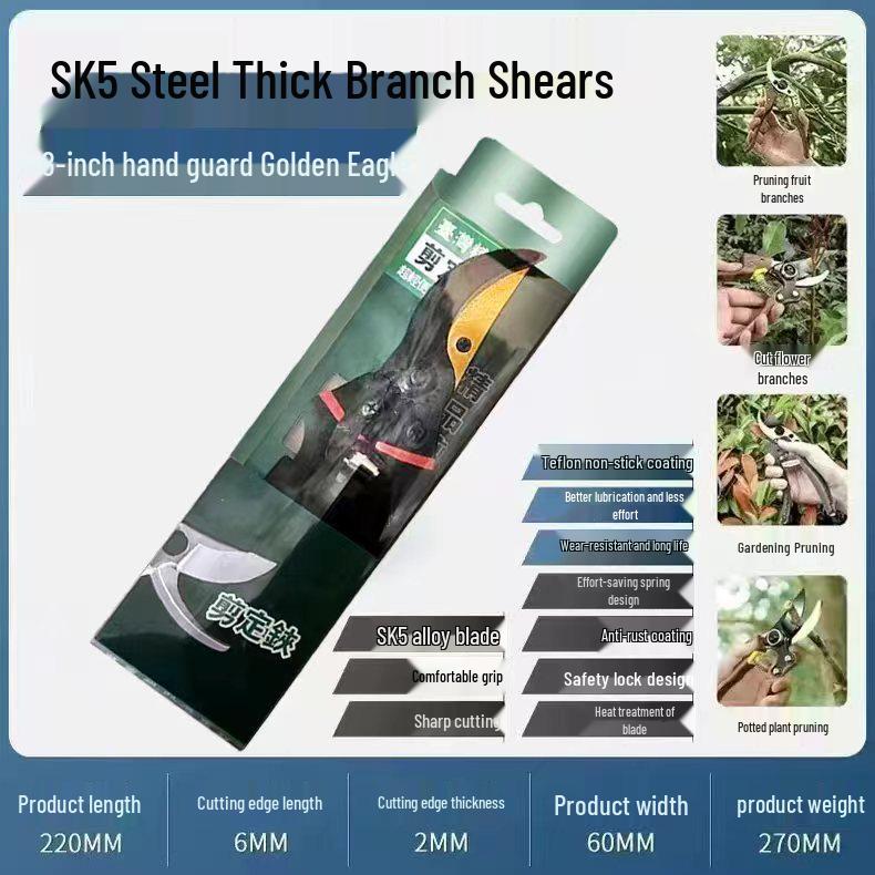 Heavy-Duty Large Pruning Scissors for Thick Branches and Fruit Trees - Super Strong, Labor-Saving Design for Gardening and Household Use