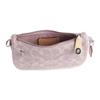 Coach Swinger 20 Letter Logo Zipper Embossed Print Canvas And Denim Leather Half Moon Saddle Handbag Women Handbags Pink CJ939-LHPPU