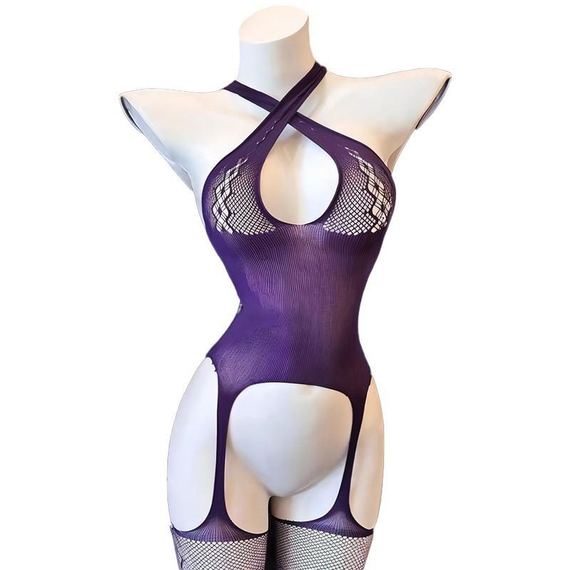 Sex Underwear Free Sexy Net Clothes One-piece Perspective Clothes Pure Desire Hollow Open Net Socks Temptation Flirting Suit