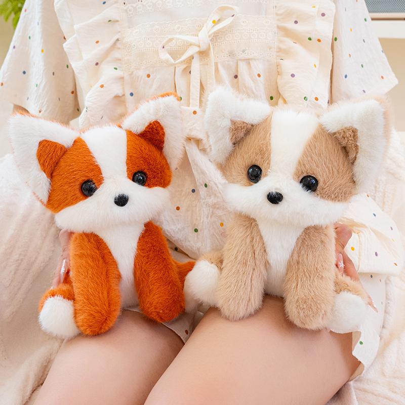 Cute Cat / Fox Plush Toys Squirrel Cartoon Animal Baby Accompany Doll Desk Ornaments Series Sweet Birthday Gift For Kids Friends