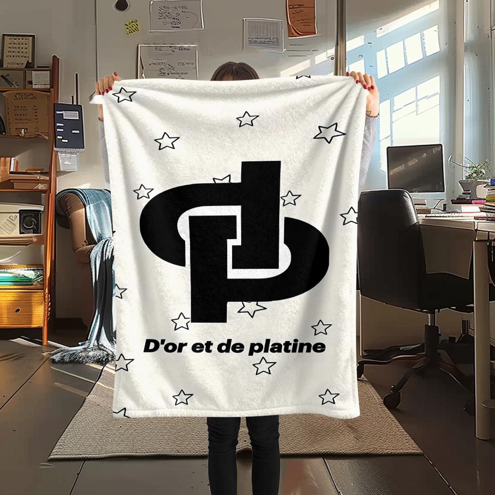 1PC JuL C'est Pas Des Lol Print Flannel Blanket, High quality All Seasons, Home Decor, Warmth and Comfort, Perfect for Christmas Gifts