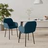 Vidaxl Dining Chairs, 2 Pcs, Blue, Velvet