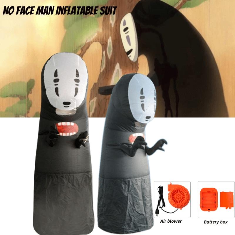 Spirited No Away Face Man Inflatable Costume Halloween Blow Up Fun Suit Cosplay