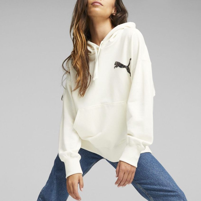 Puma Logo Design Casual Hoodie Women hoodies White 622250-65