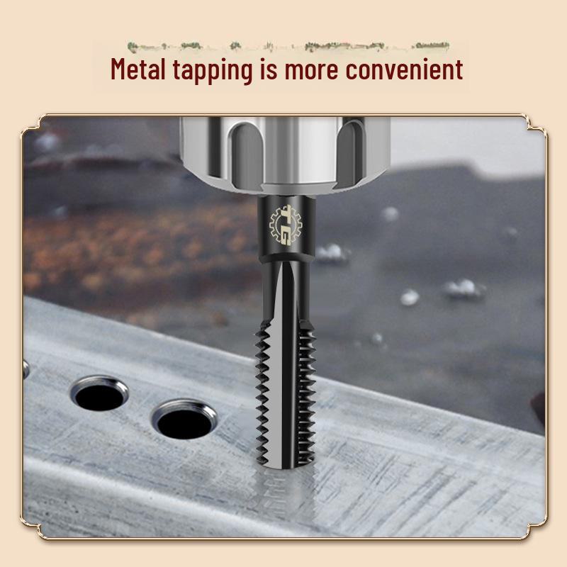 Tiangong High-Speed Steel Hex Handle Straight Groove Tap for M3-M12 Tapping In Stainless Steel & Cast Iron.